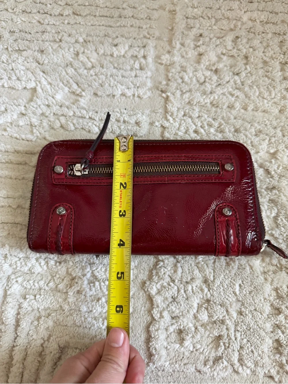 HOBO Women's Red Patent Zip Wallet